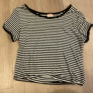cropped striped t shirt
